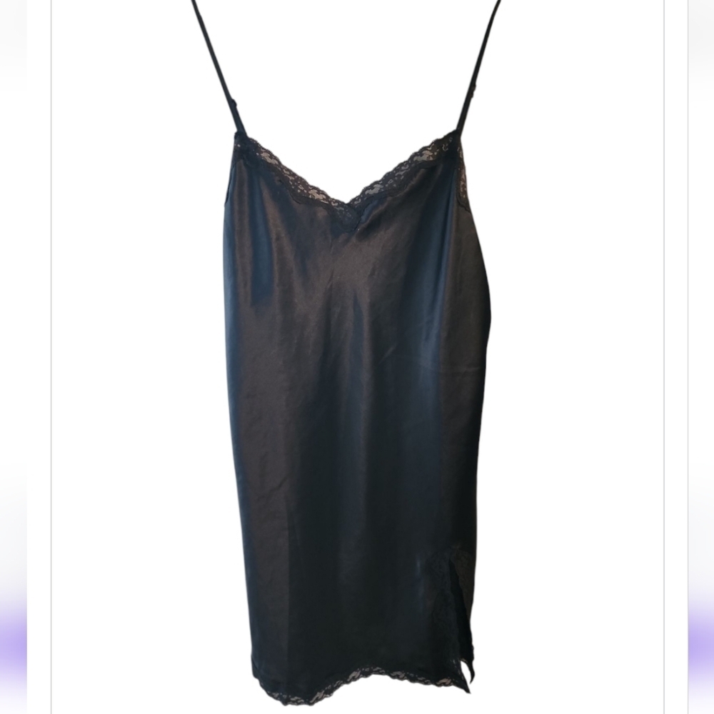 Victoria's Secret Black Lace Slip Dress Indie  Sleeze Whimsigoth Grunge Festival